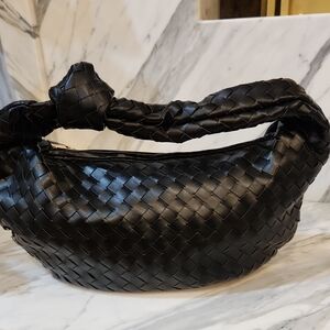 Black Woven Handbag